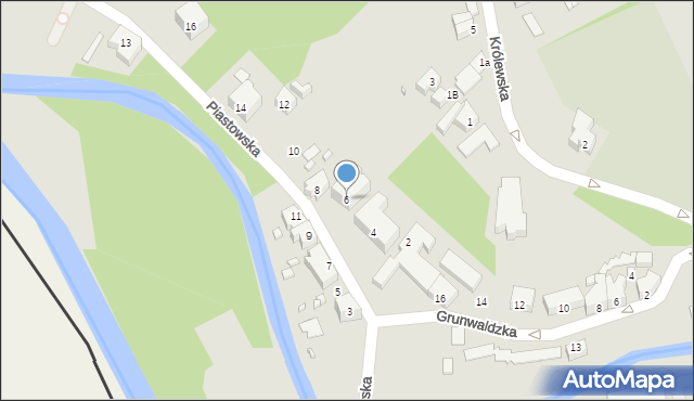 Gubin, Piastowska, 6, mapa Gubin