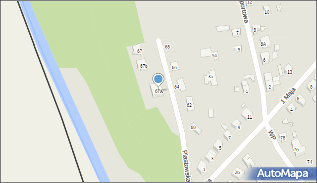 Gubin, Piastowska, 67a, mapa Gubin