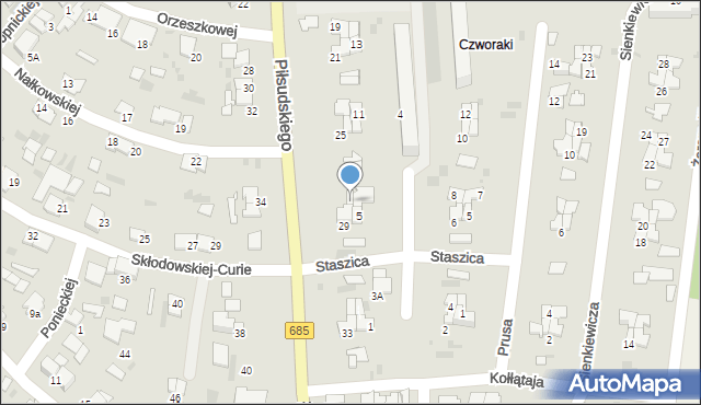 Hajnówka, Piłsudskiego Józefa, marsz., 27, mapa Hajnówka