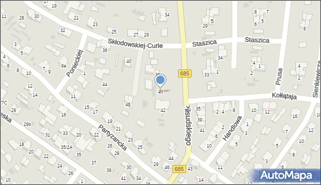 Hajnówka, Piłsudskiego Józefa, marsz., 40, mapa Hajnówka