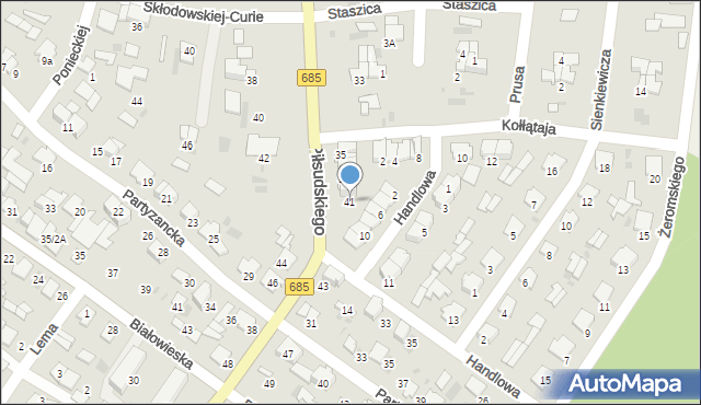 Hajnówka, Piłsudskiego Józefa, marsz., 41, mapa Hajnówka