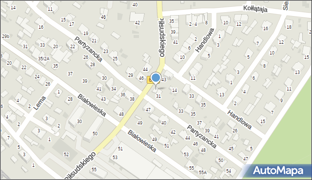 Hajnówka, Piłsudskiego Józefa, marsz., 45, mapa Hajnówka