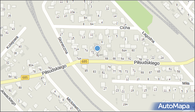 Hajnówka, Piłsudskiego Józefa, marsz., 70, mapa Hajnówka