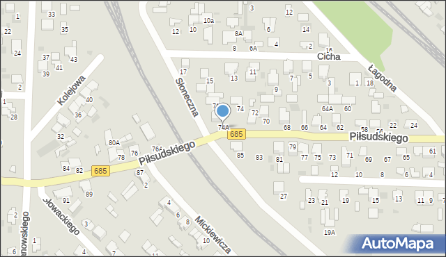 Hajnówka, Piłsudskiego Józefa, marsz., 74A, mapa Hajnówka
