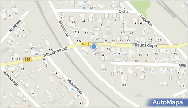 Hajnówka, Piłsudskiego Józefa, marsz., 83, mapa Hajnówka