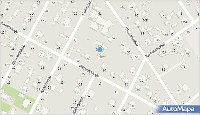 Halinów, Piłsudskiego Józefa, marsz., 18, mapa Halinów
