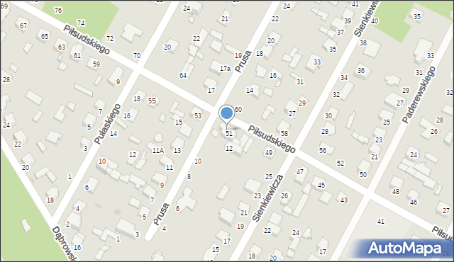 Halinów, Piłsudskiego Józefa, marsz., 51A, mapa Halinów