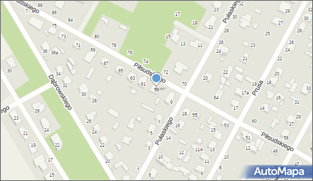 Halinów, Piłsudskiego Józefa, marsz., 59, mapa Halinów