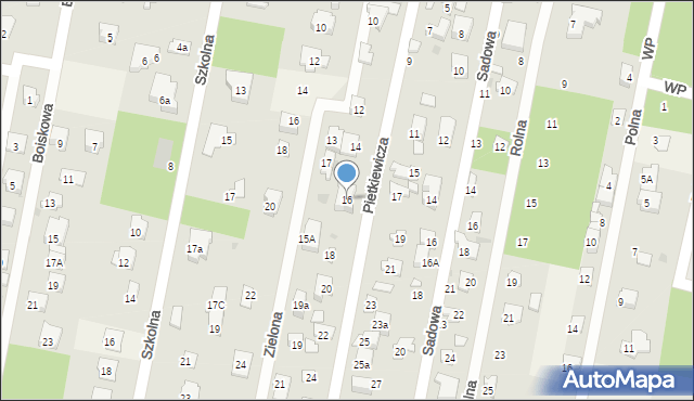 Hornówek, Pietkiewicza Stanisława, 16, mapa Hornówek