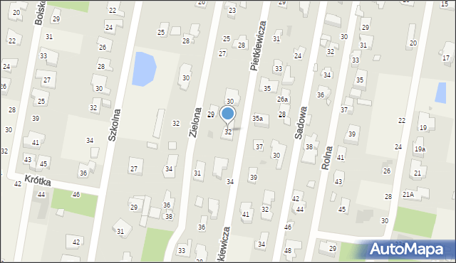 Hornówek, Pietkiewicza Stanisława, 32, mapa Hornówek