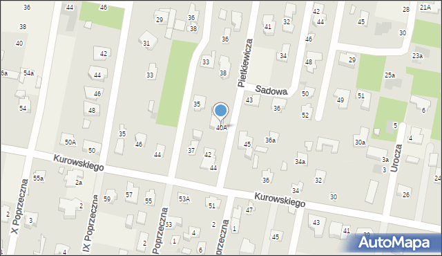 Hornówek, Pietkiewicza Stanisława, 40A, mapa Hornówek