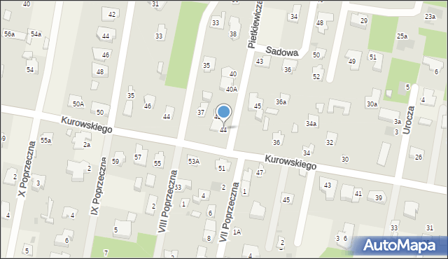 Hornówek, Pietkiewicza Stanisława, 44, mapa Hornówek