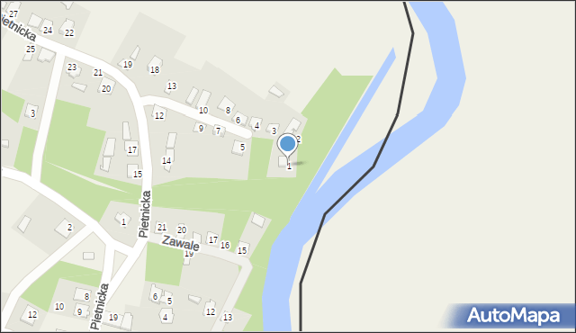 Horodło, Pietnicka, 1, mapa Horodło