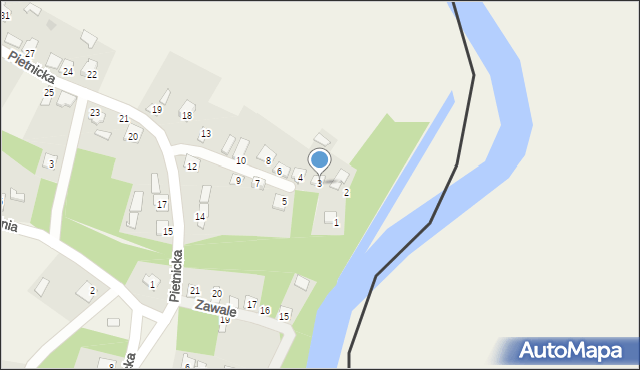 Horodło, Pietnicka, 3, mapa Horodło