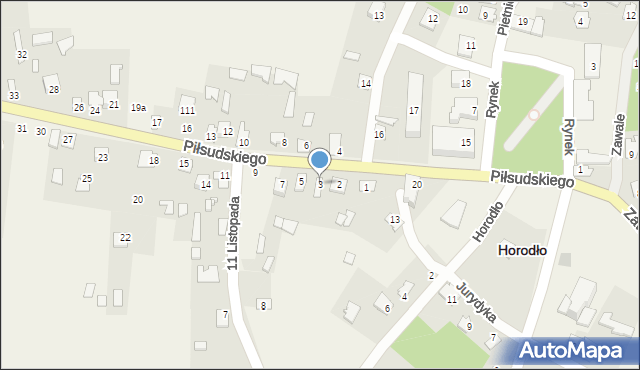 Horodło, Piłsudskiego Józefa, marsz., 3, mapa Horodło