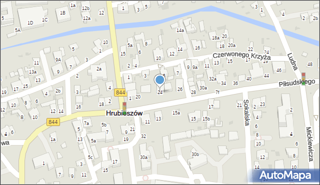 Hrubieszów, Piłsudskiego Józefa, marsz., 24, mapa Hrubieszów