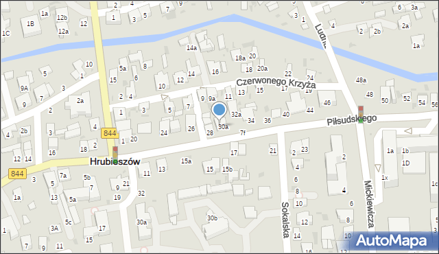 Hrubieszów, Piłsudskiego Józefa, marsz., 30, mapa Hrubieszów