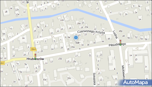 Hrubieszów, Piłsudskiego Józefa, marsz., 32, mapa Hrubieszów