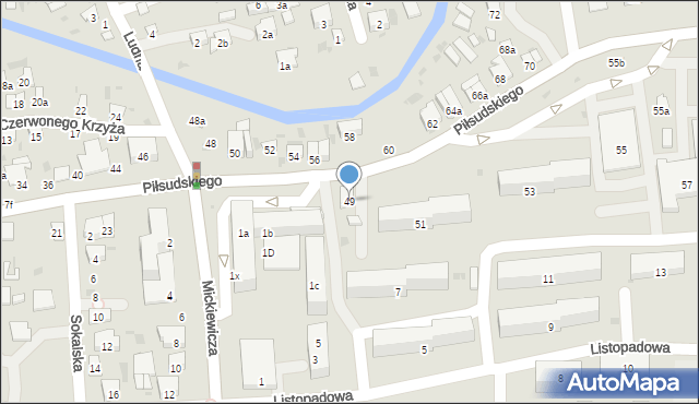 Hrubieszów, Piłsudskiego Józefa, marsz., 49, mapa Hrubieszów