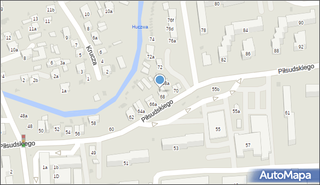 Hrubieszów, Piłsudskiego Józefa, marsz., 68b, mapa Hrubieszów