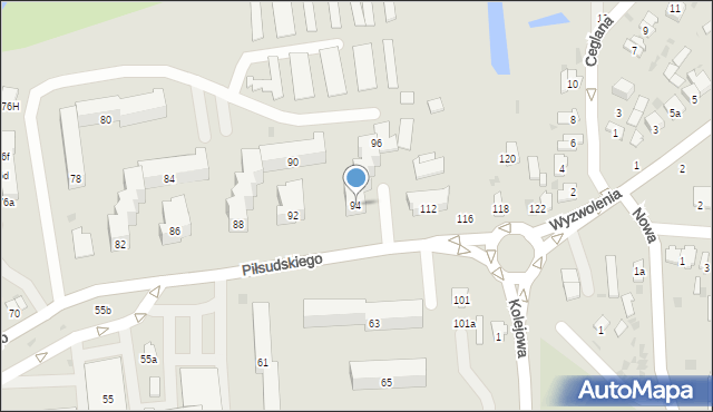 Hrubieszów, Piłsudskiego Józefa, marsz., 94, mapa Hrubieszów