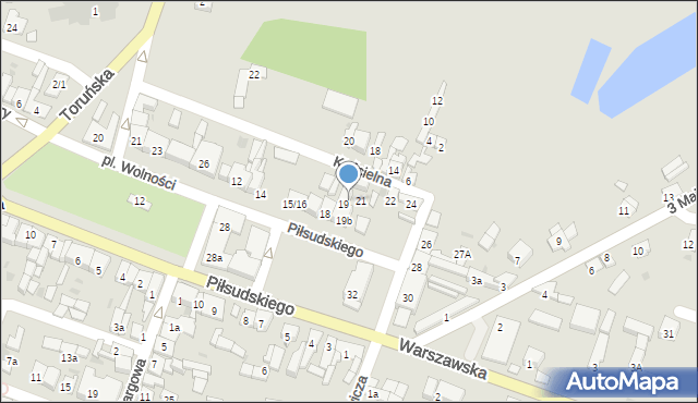 Izbica Kujawska, Piłsudskiego Józefa, marsz., 19a, mapa Izbica Kujawska