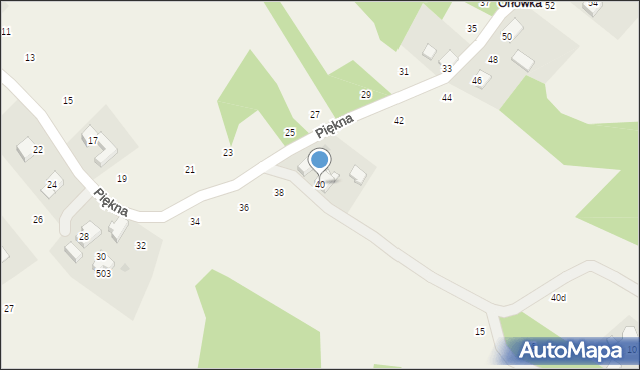 Izdebnik, Piękna, 40, mapa Izdebnik