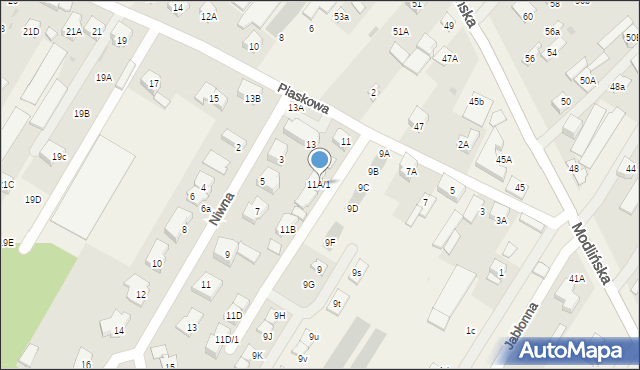 Jabłonna, Piaskowa, 11A/1, mapa Jabłonna