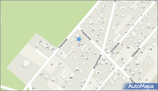 Jabłonna, Piaskowa, 51, mapa Jabłonna