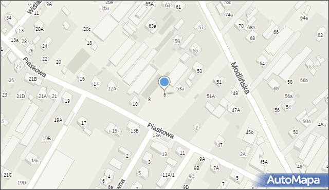 Jabłonna, Piaskowa, 6, mapa Jabłonna