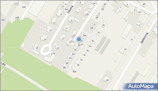 Jabłonna, Piaskowa, 9K, mapa Jabłonna