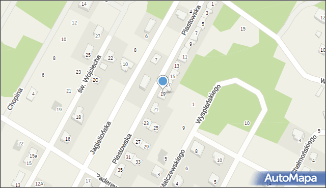 Jabłonna, Piastowska, 19, mapa Jabłonna