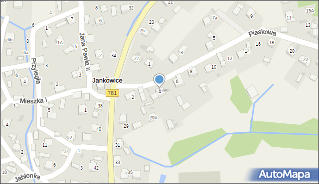 Jankowice, Piaskowa, 4, mapa Jankowice