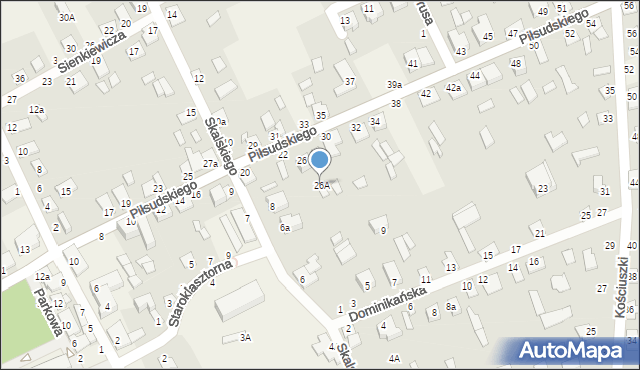Janów Podlaski, Piłsudskiego Józefa, marsz., 26A, mapa Janów Podlaski