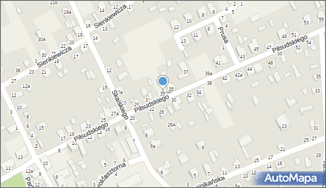 Janów Podlaski, Piłsudskiego Józefa, marsz., 33, mapa Janów Podlaski