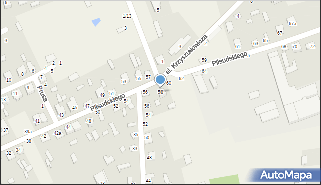 Janów Podlaski, Piłsudskiego Józefa, marsz., 58, mapa Janów Podlaski