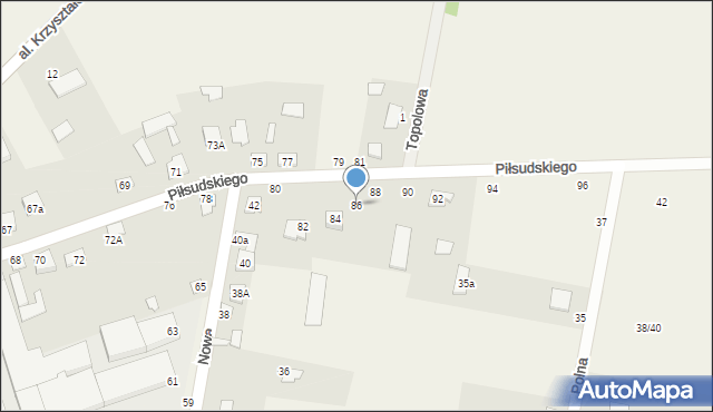 Janów Podlaski, Piłsudskiego Józefa, marsz., 86, mapa Janów Podlaski