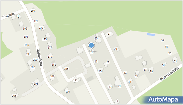 Janowice, Pisarzowicka, 11, mapa Janowice