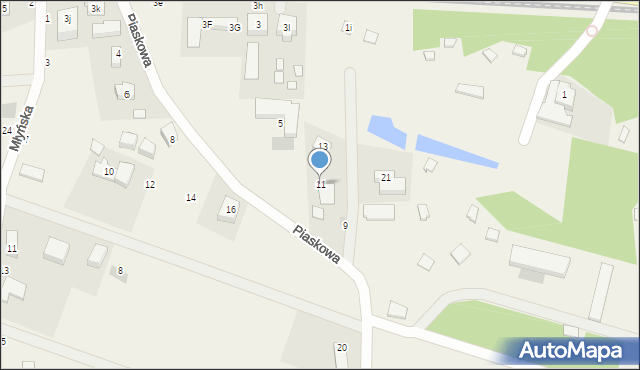 Jantar, Piaskowa, 11, mapa Jantar