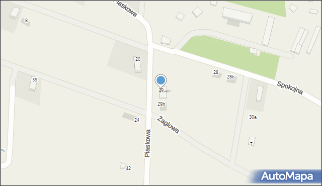 Jantar, Piaskowa, 29a, mapa Jantar