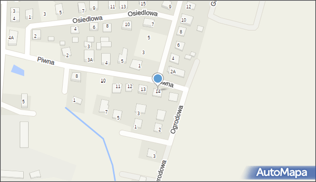 Jasieniec, Piwna, 14, mapa Jasieniec