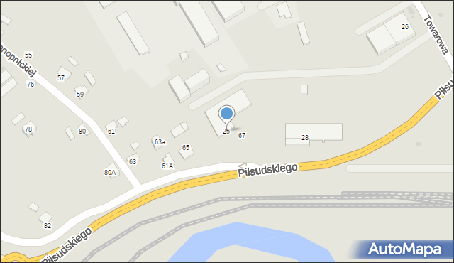 Jasło, Piłsudskiego Józefa, marsz., 25, mapa Jasła