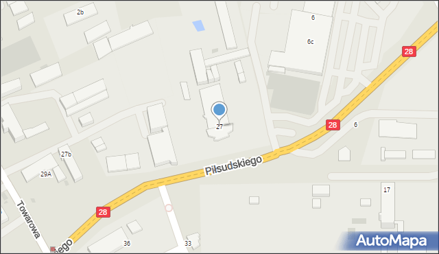 Jasło, Piłsudskiego Józefa, marsz., 27, mapa Jasła