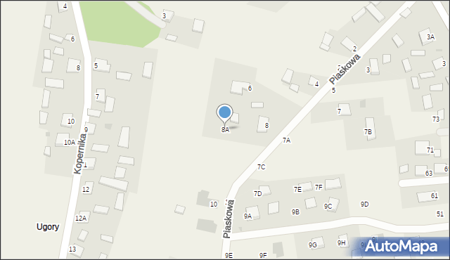 Jastkowice, Piaskowa, 8A, mapa Jastkowice