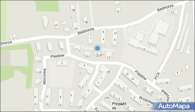 Jastrzębie-Zdrój, Piastów, 11, mapa Jastrzębie-Zdrój