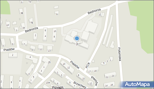 Jastrzębie-Zdrój, Piastów, 15, mapa Jastrzębie-Zdrój