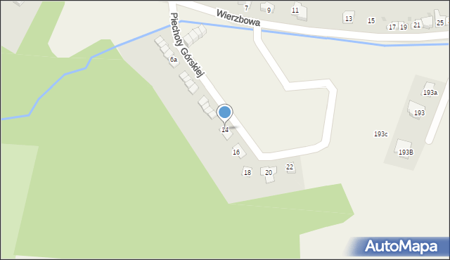 Jaszkowa Dolna, Piechoty Górskiej, 14, mapa Jaszkowa Dolna