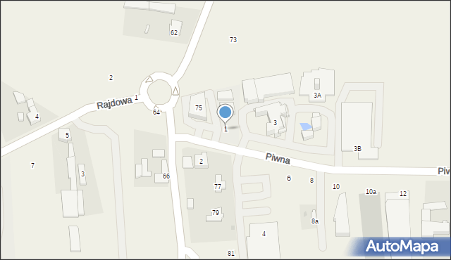 Jawczyce, Piwna, 1, mapa Jawczyce
