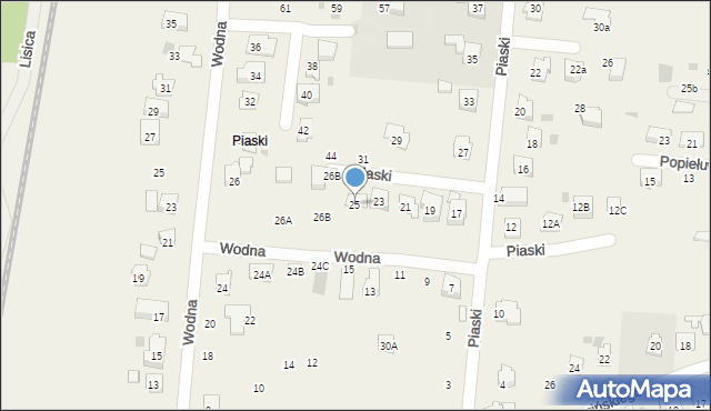 Jawiszowice, Piaski, 25, mapa Jawiszowice