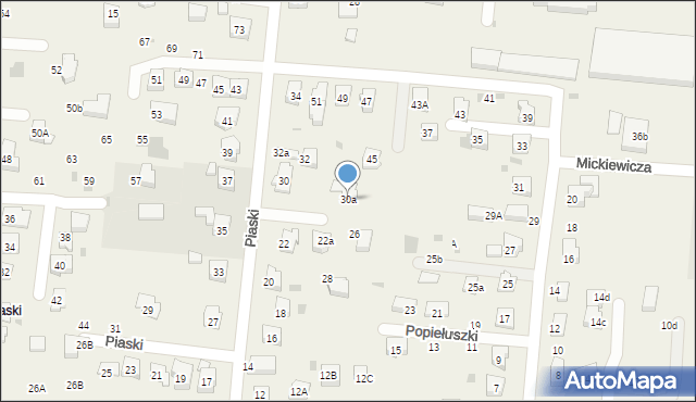 Jawiszowice, Piaski, 30a, mapa Jawiszowice